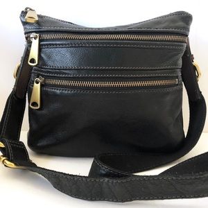 Fossil Explorer Black Crossbody Messenger Bag